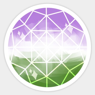 Genderqueer Flag Gem Sticker